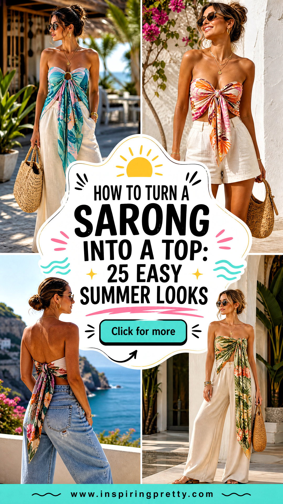 How To Turn a Sarong Into a Top 25 Easy Summer Looks - How To Turn a Sarong Into a Top: 25 Easy Summer Looks