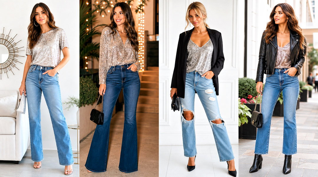 How To Wear A Sequin Top With Jeans 20 Glam Outfit Ideas