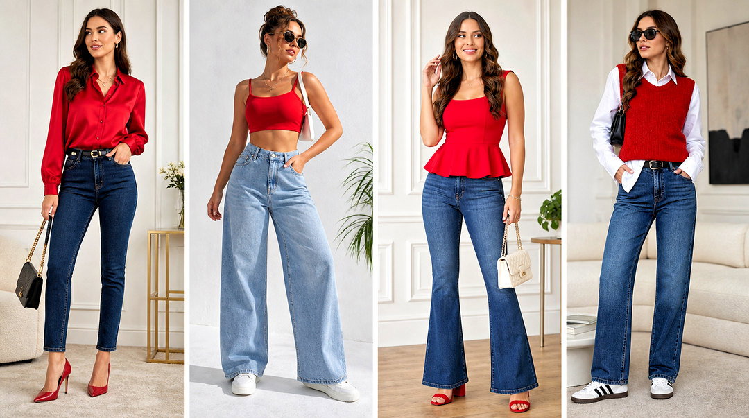 How To Wear Red Top With Jeans: 20 Bold Day-to-Night Outfit Ideas