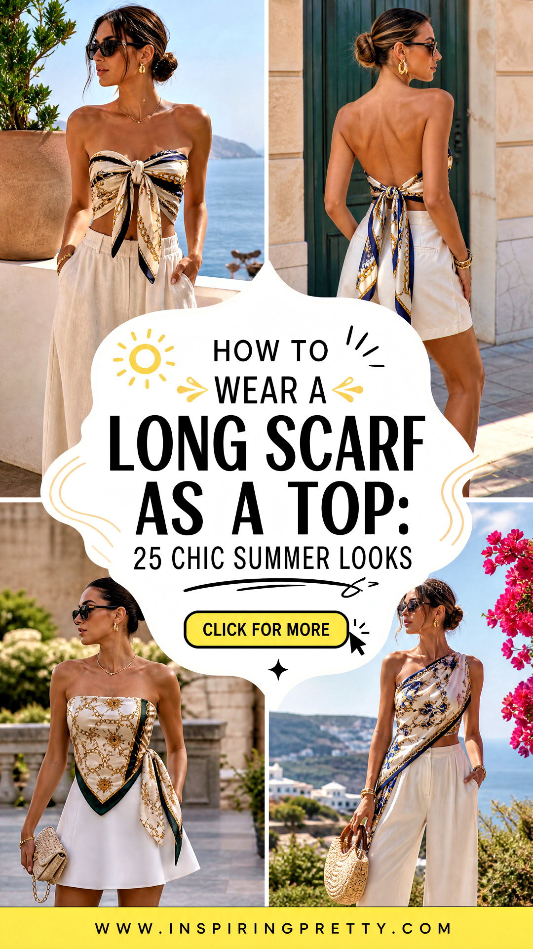 How To Wear a Long Scarf as a Top 25 Chic Summer Looks - How To Wear a Long Scarf as a Top: 25 Chic Summer Looks