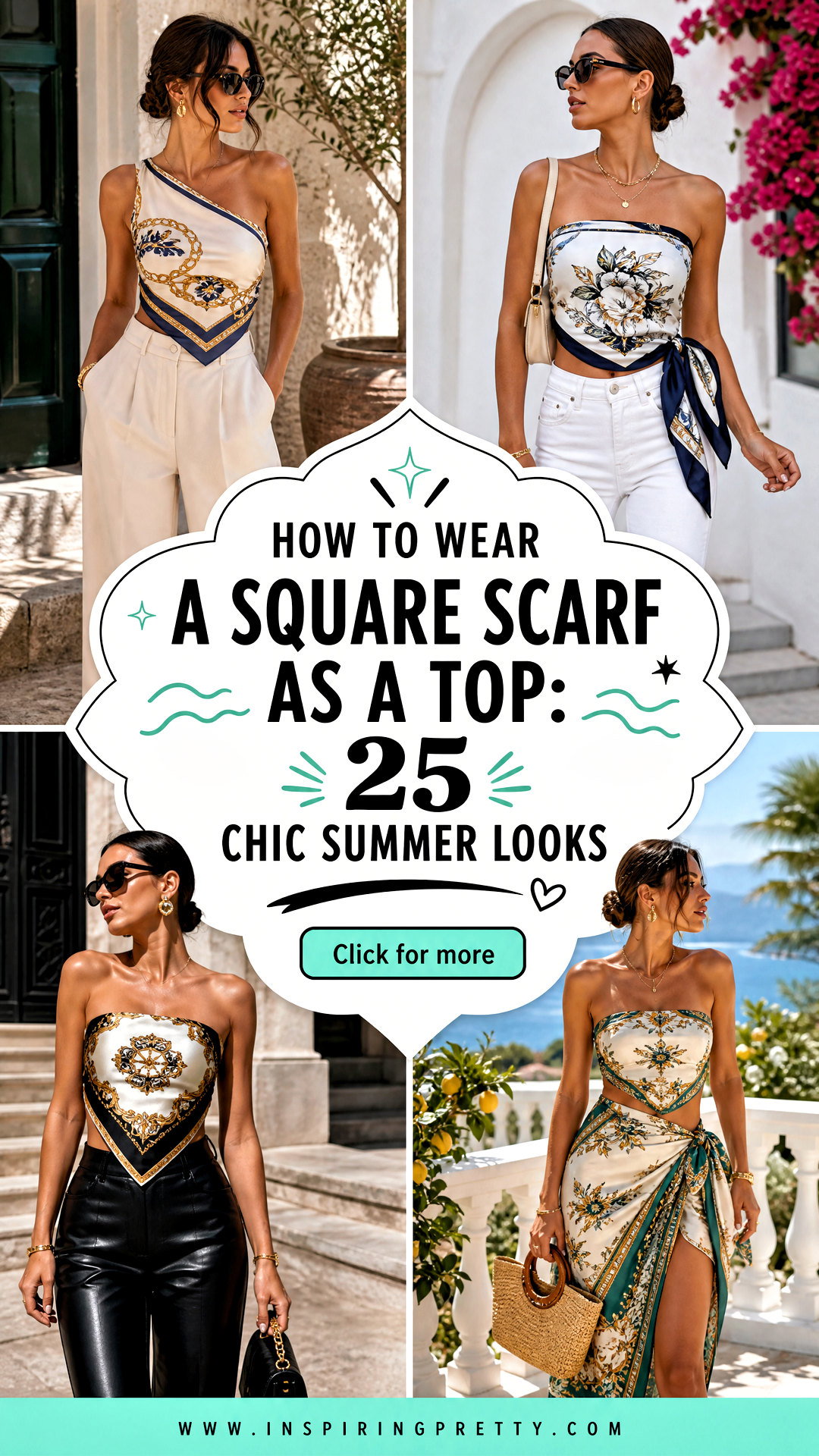 How To Wear a Square Scarf as a Top 25 Chic Summer Looks - How To Wear a Square Scarf as a Top: 25 Chic Summer Looks