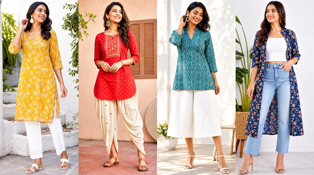 How to Style Kurta Tops: 20 Elegant Outfit Ideas for Modern Wear
