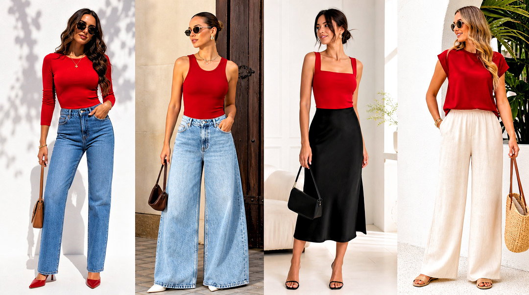 How to Style a Red Top: 50 Chic Looks for All Year Long