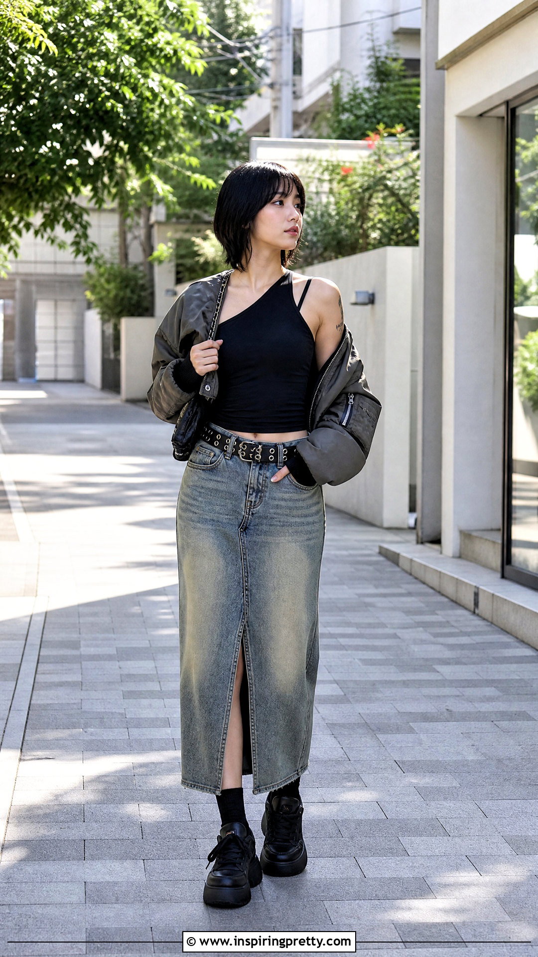 Hyein Seo Tank Top With Denim Maxi Skirt - 20 hyein seo tank top outfit ideas