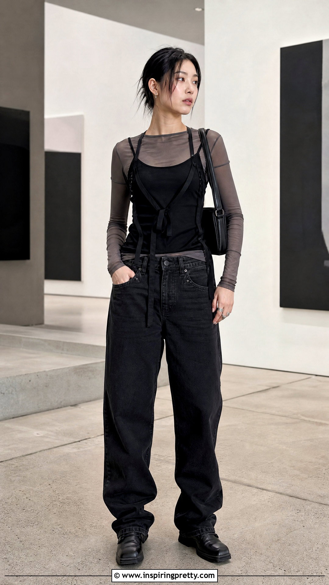 Hyein Seo Tank Top With Layered Mesh Top - 20 hyein seo tank top outfit ideas