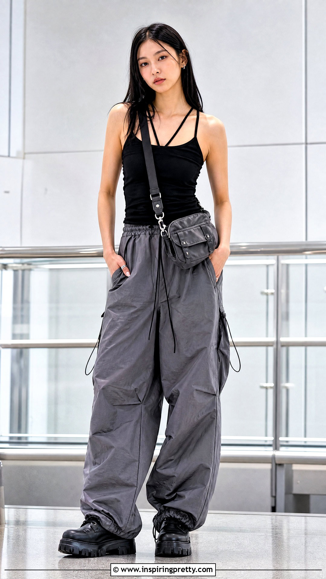 Hyein Seo Tank Top With Parachute Pants - 20 hyein seo tank top outfit ideas
