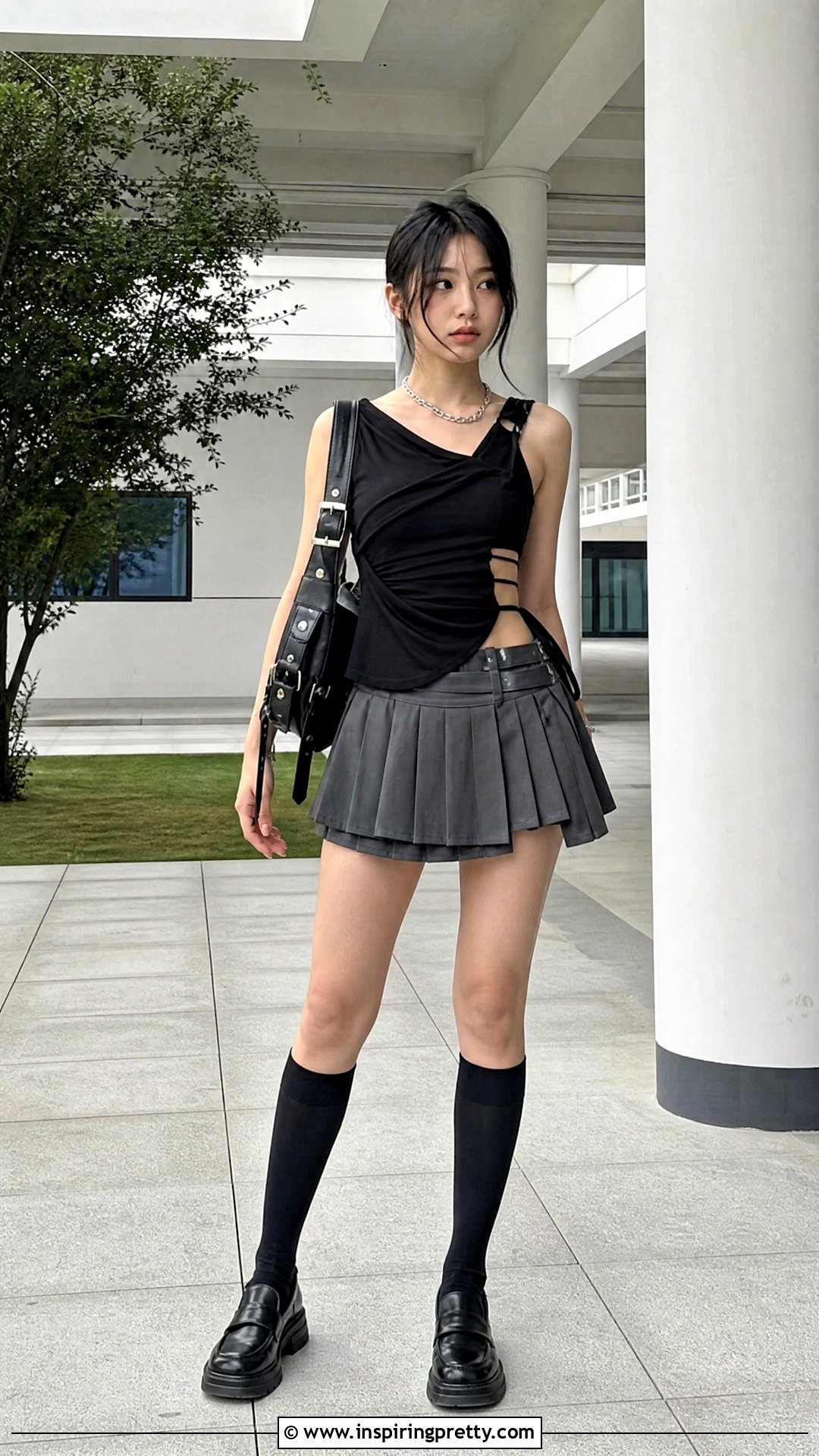 Hyein Seo Tank Top With Pleated Mini Skirt - 20 hyein seo tank top outfit ideas