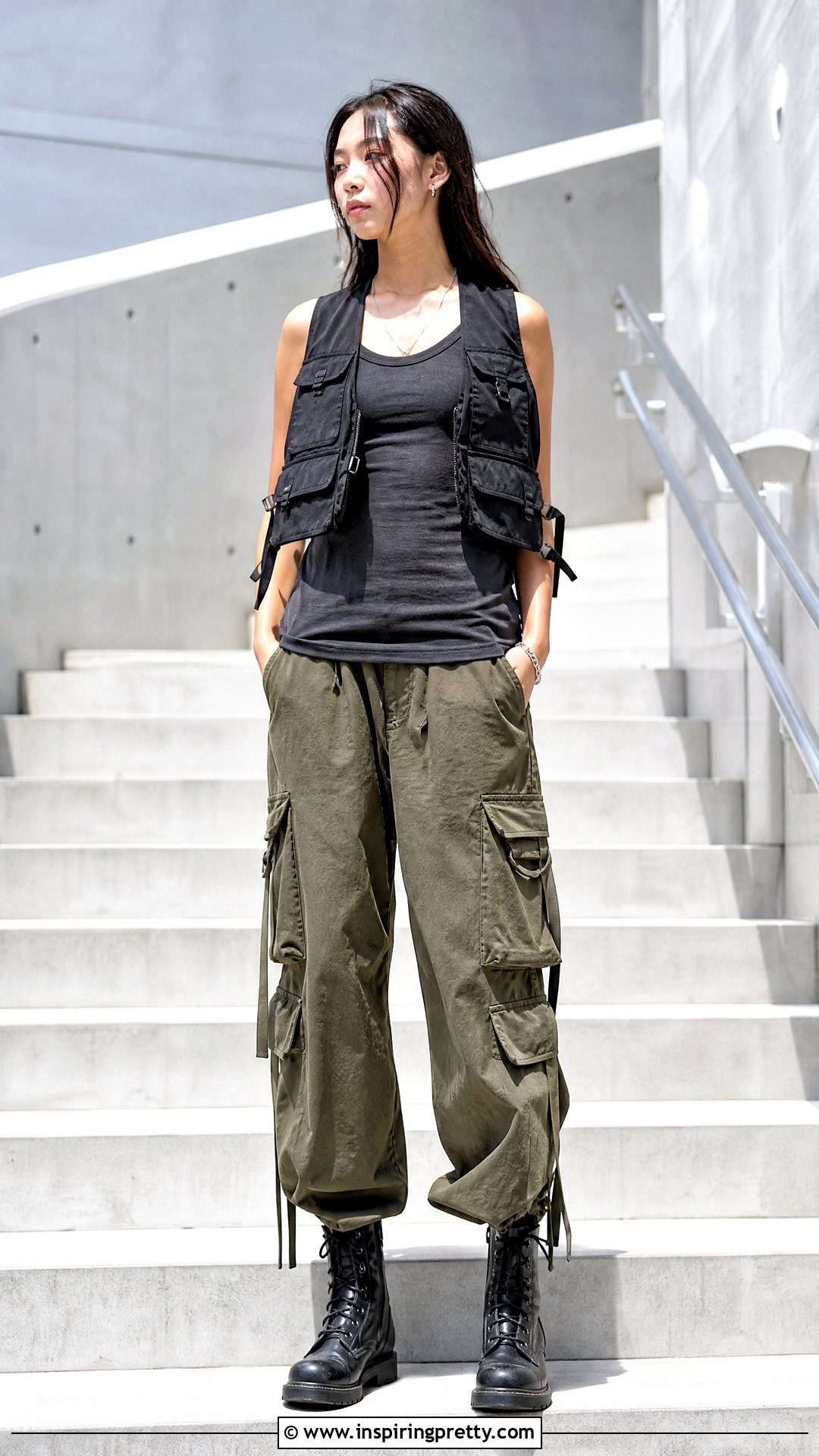 Hyein Seo Tank Top With Utility Vest - 20 hyein seo tank top outfit ideas