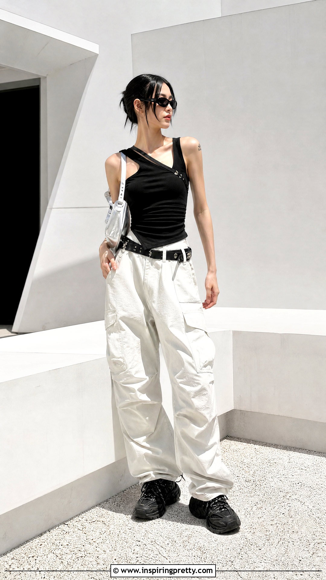 Hyein Seo Tank Top With White Cargo Pants - 20 hyein seo tank top outfit ideas