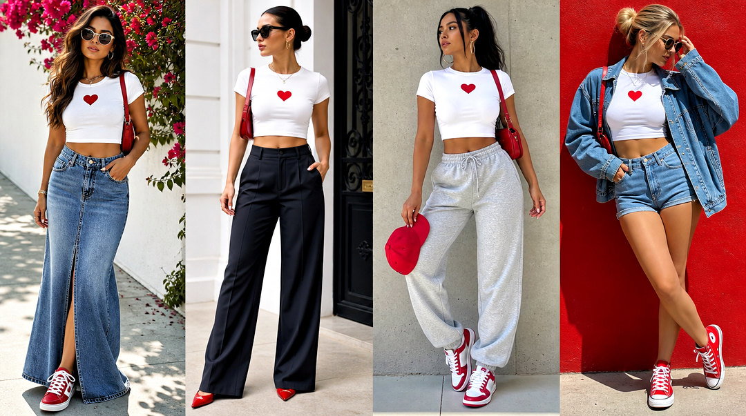 25 I Heart Crop Top Outfit Ideas for Fun, Playful Y2K Style