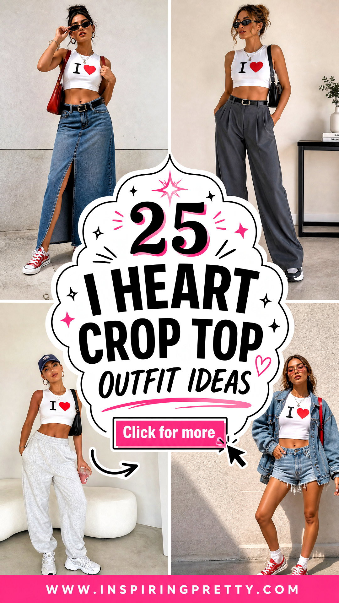 25 I Heart Crop Top Outfit Ideas for Fun Playful Y2K Style - 25 I Heart Crop Top Outfit Ideas for Fun, Playful Y2K Style