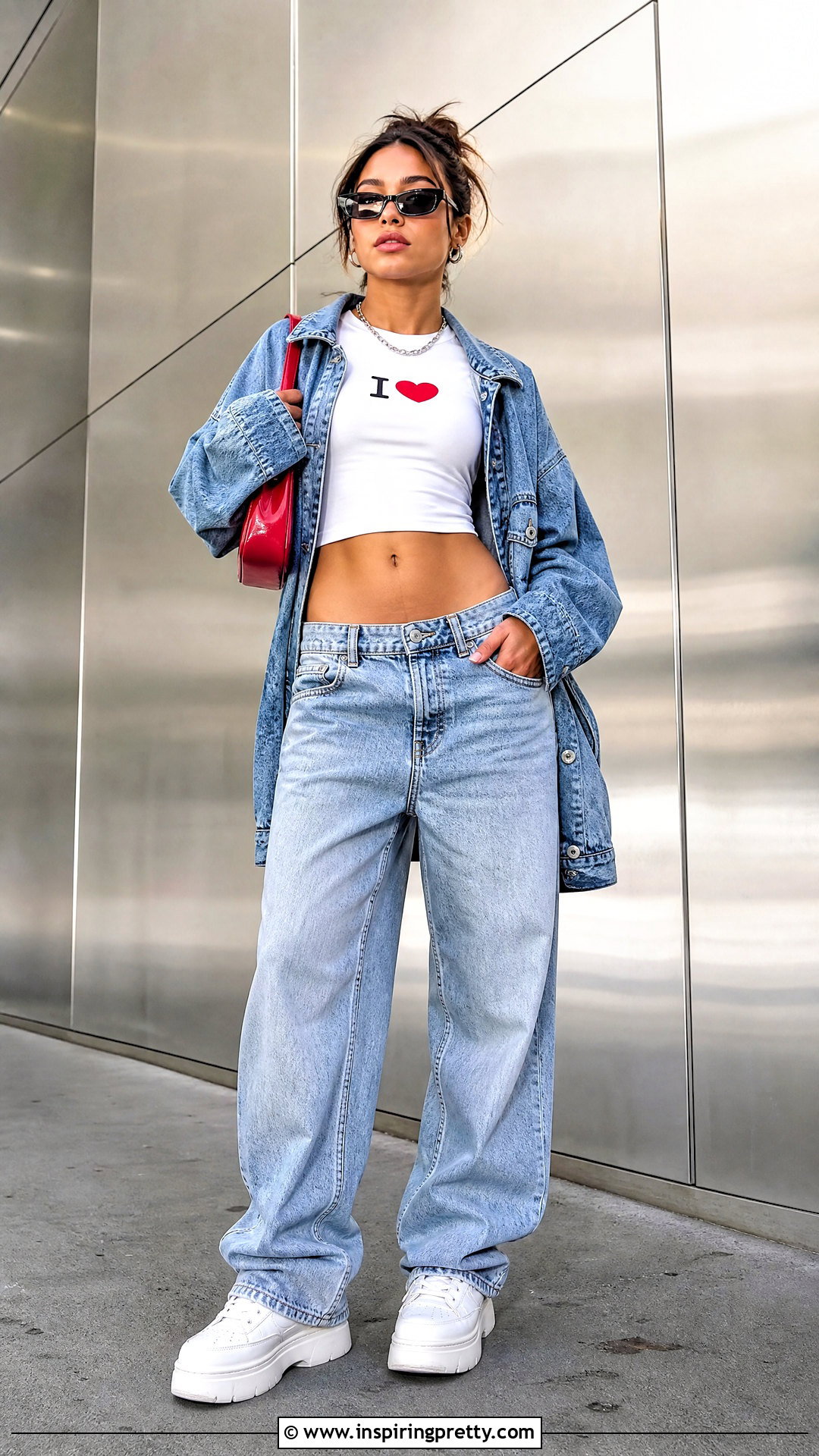 I Heart Crop Top With Baggy Jeans - 25 i heart crop top outfit ideas