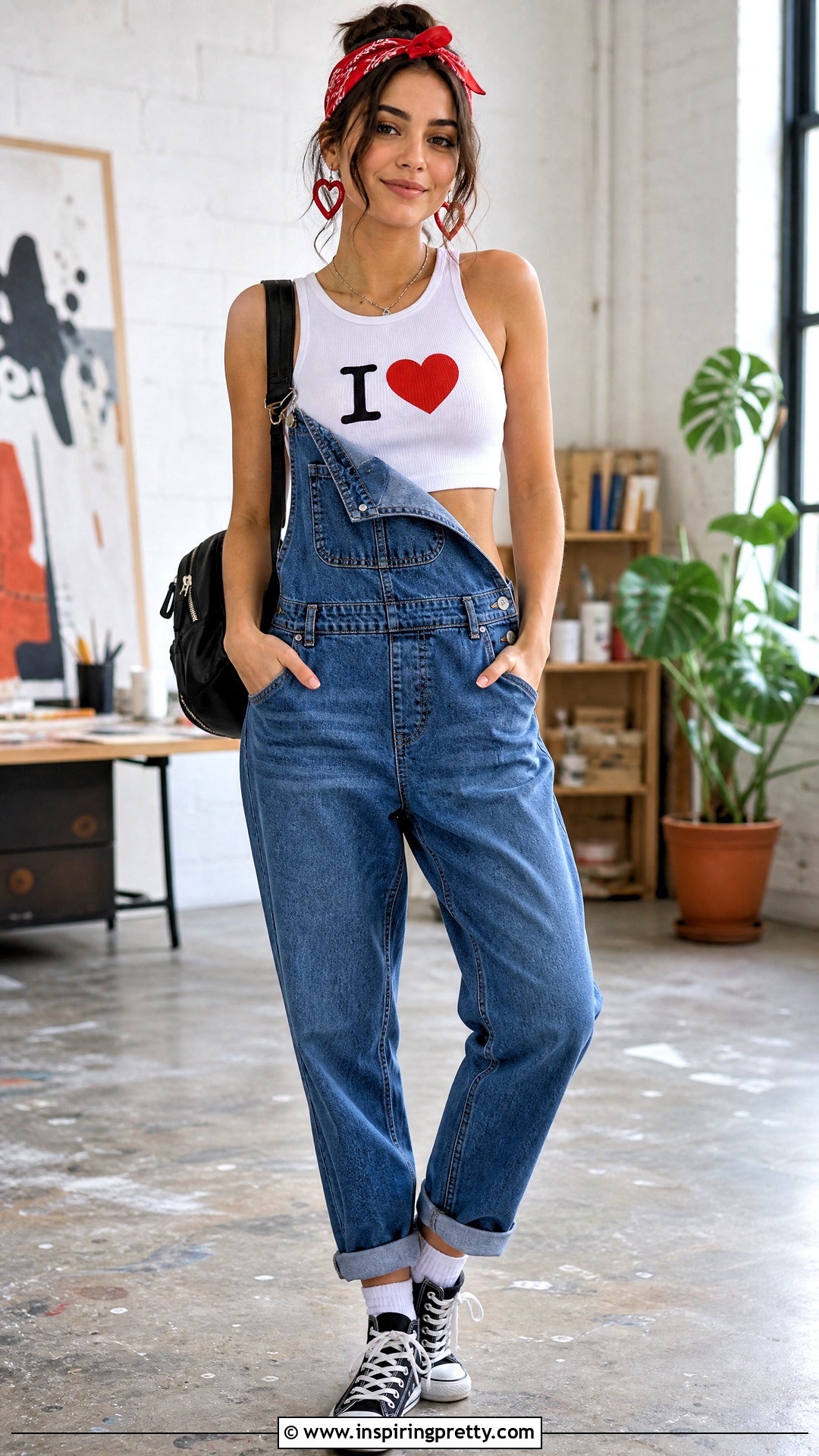 I Heart Crop Top With Denim Overalls - 25 i heart crop top outfit ideas