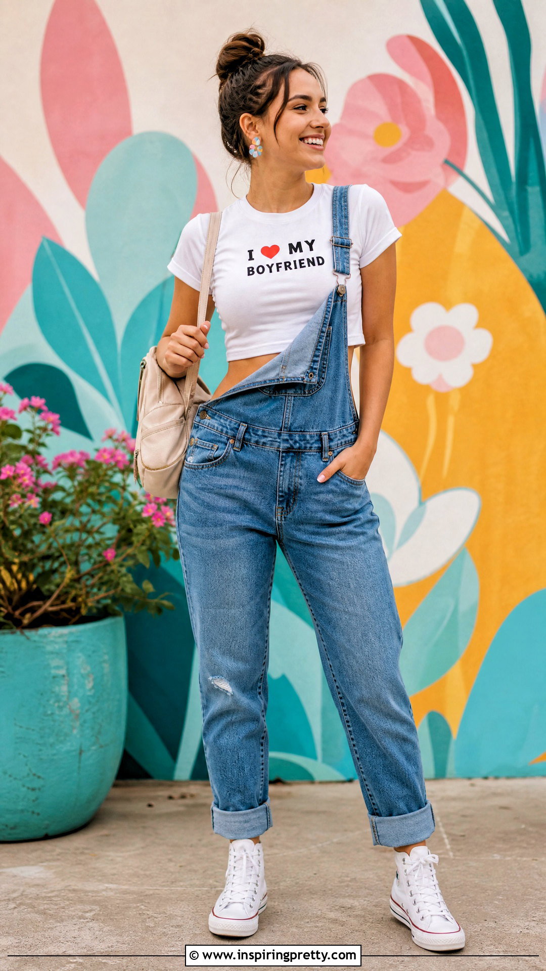 I Love My Boyfriend Crop Top With Denim Overalls - 20 i love my boyfriend shirt crop top outfit ideas