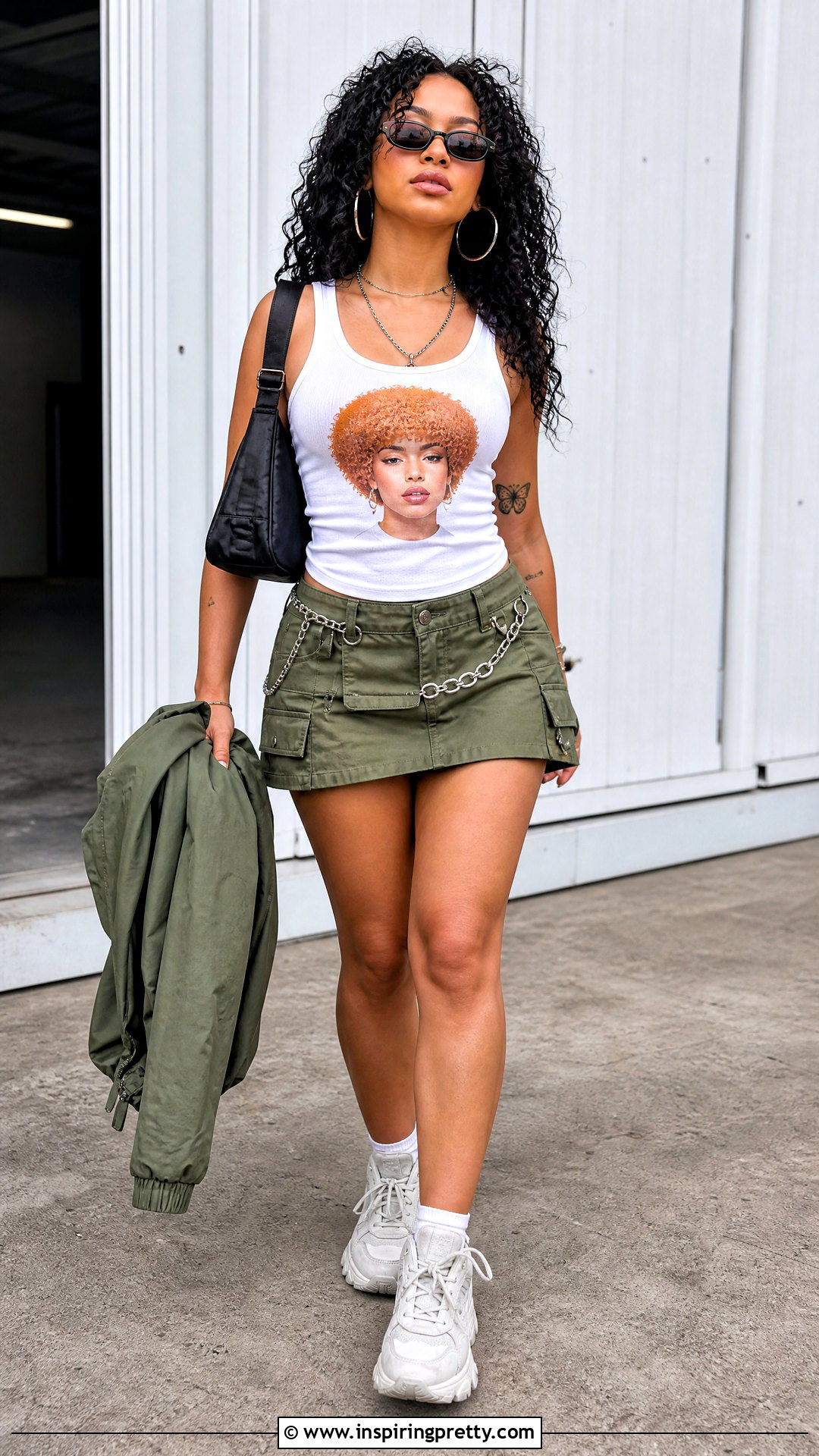 Ice Spice Tank Top With Cargo Mini Skirt - 20 Ice Spice Tank Top outfit ideas