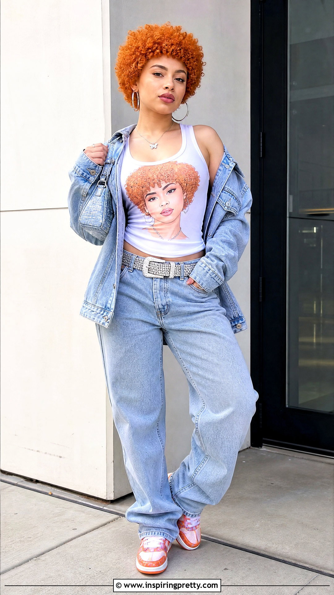 Ice Spice Tank Top With Double Denim - 20 Ice Spice Tank Top outfit ideas