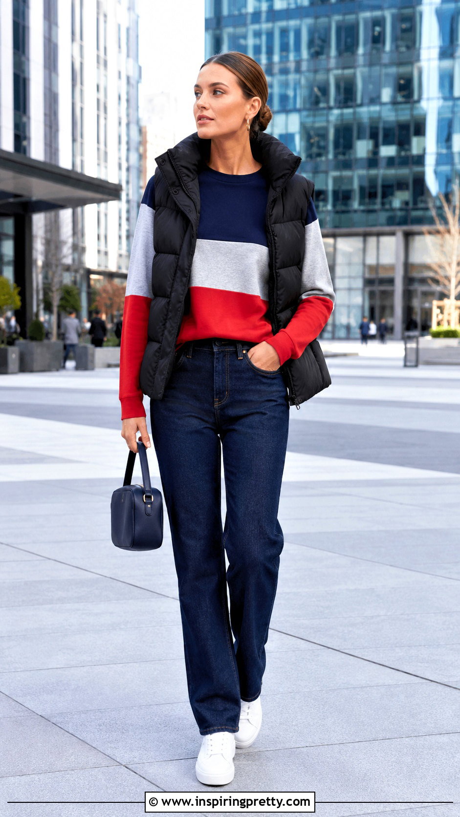Iets Frans Color Block Long Sleeve Top With Dark Denim - 25 iets frans long sleeve tops