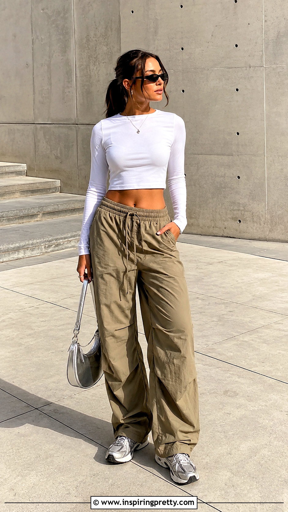 Iets Frans Cropped Long Sleeve Top With Parachute Pants - 25 iets frans long sleeve tops