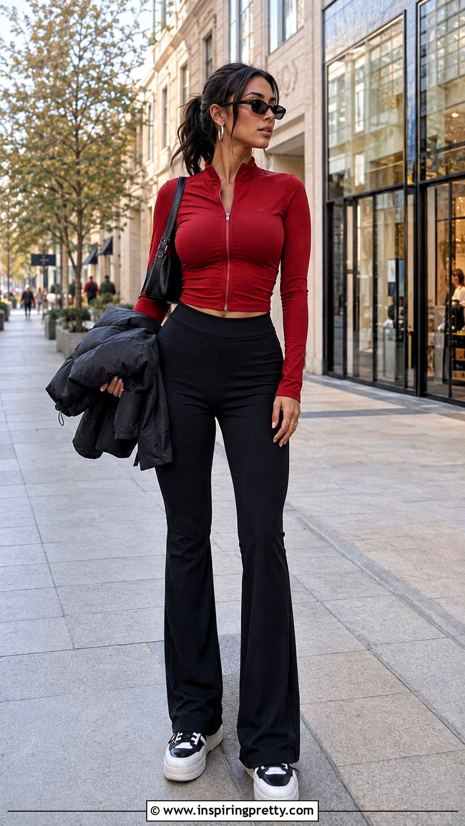 Iets Frans Zip Up Long Sleeve Top With Flared Pants - 25 iets frans long sleeve tops