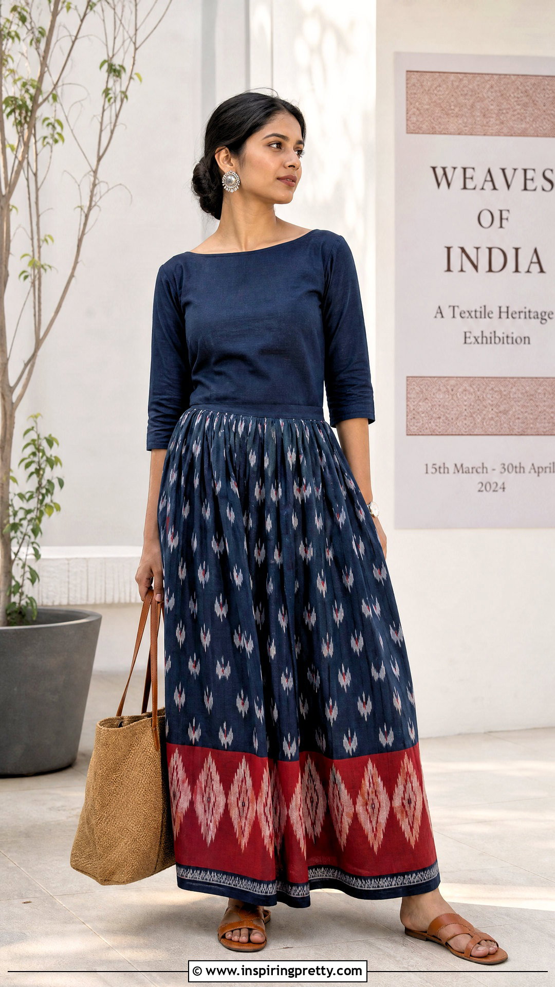Ikat Indian Skirt And Boat Neck Top Outfit - 50 indian skirt and top outfits