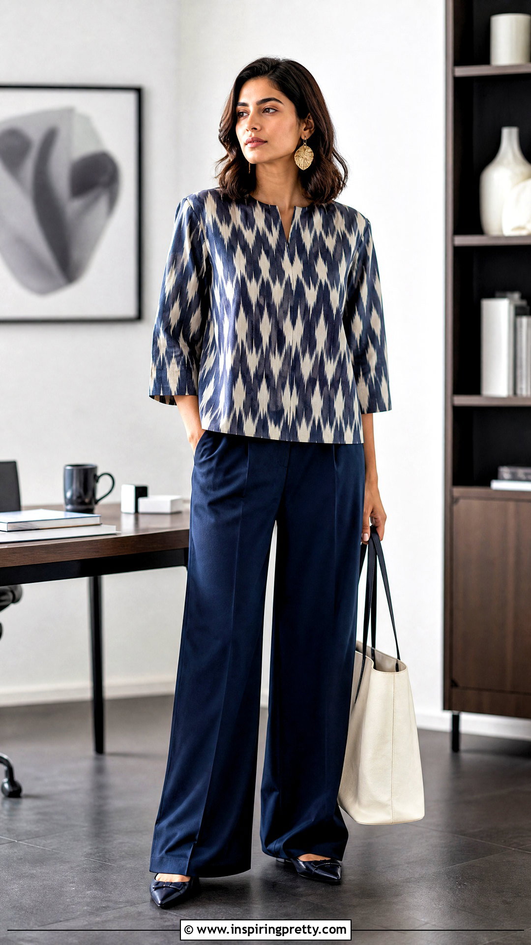 Ikat Top With Wide Leg Trousers - 50 traditional tops for women