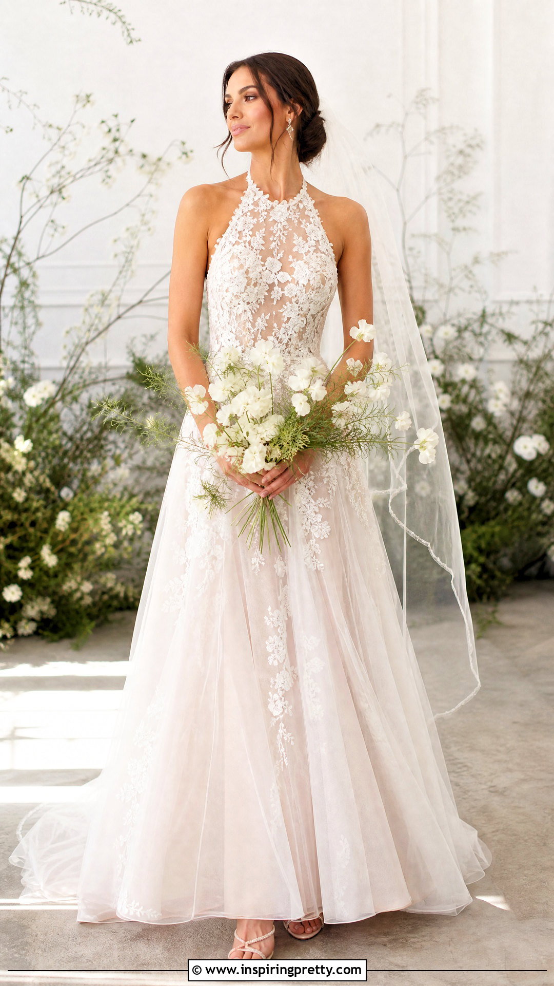 Illusion Lace Halter Wedding Dress - 25 Lace Halter Top Wedding Dress outfit ideas