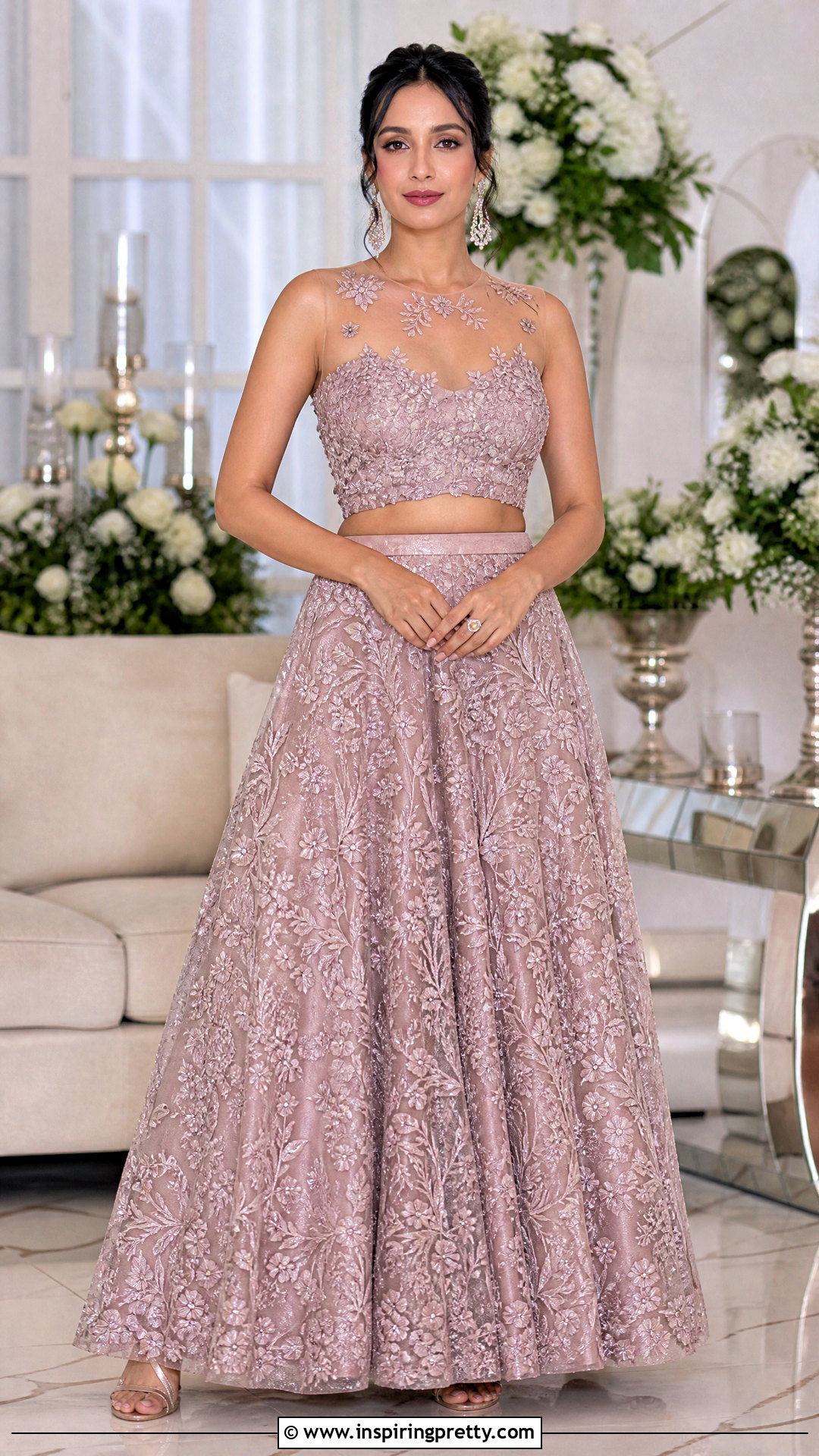 Illusion Neck Lehenga Top - 50 lehenga top design ideas