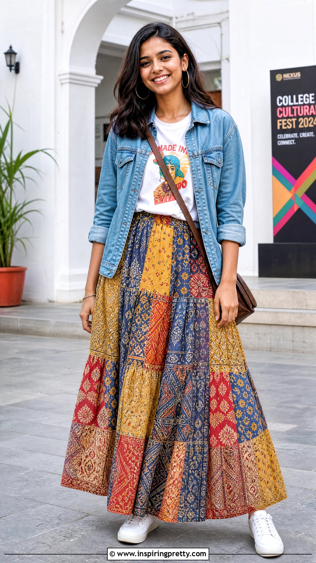 Indian Skirt And Graphic T Shirt Outfit - 50 indian skirt and top outfits