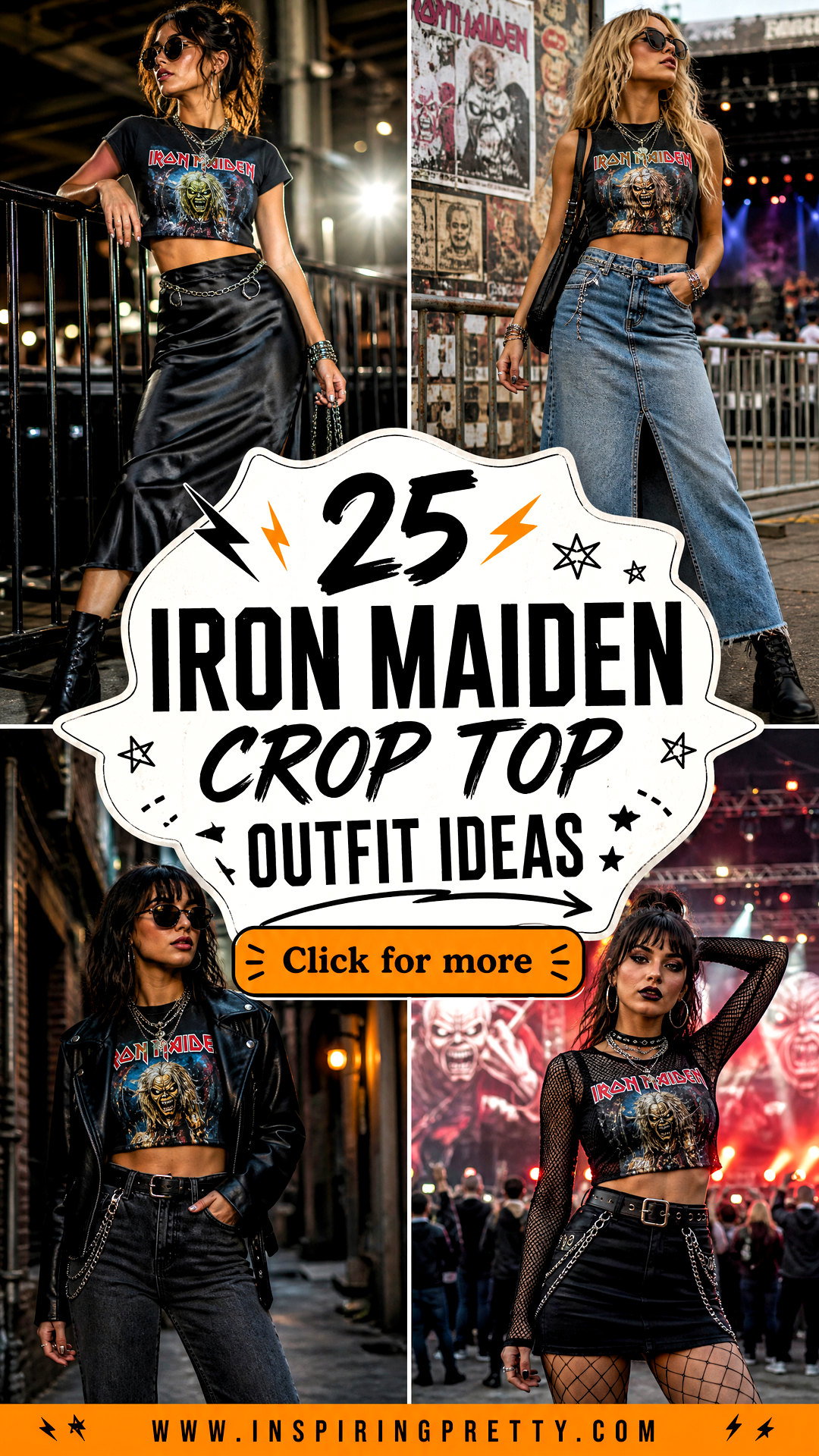 25 Iron Maiden Crop Top Outfit Ideas for Edgy Concert Style - 25 Iron Maiden Crop Top Outfit Ideas for Edgy Concert Style