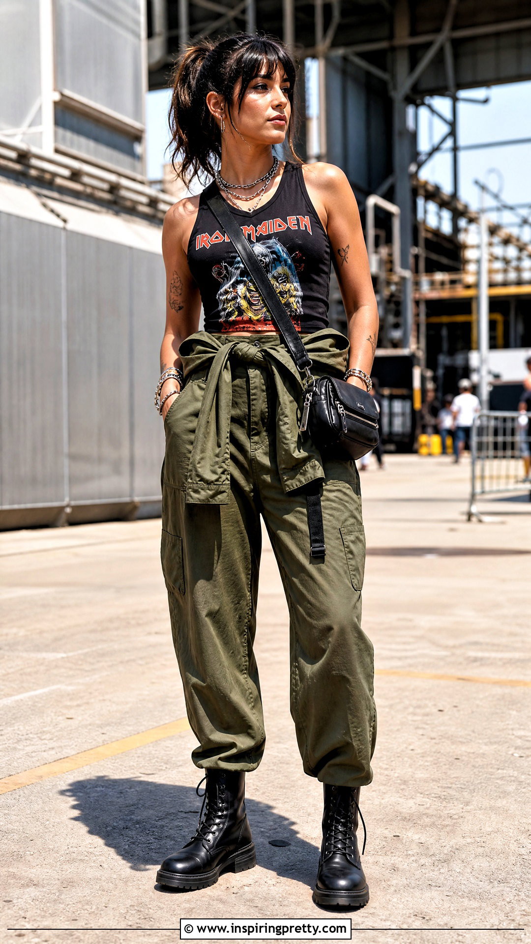 Iron Maiden Tank Top With Utility Jumpsuit - 25 iron maiden tank top outfit ideas