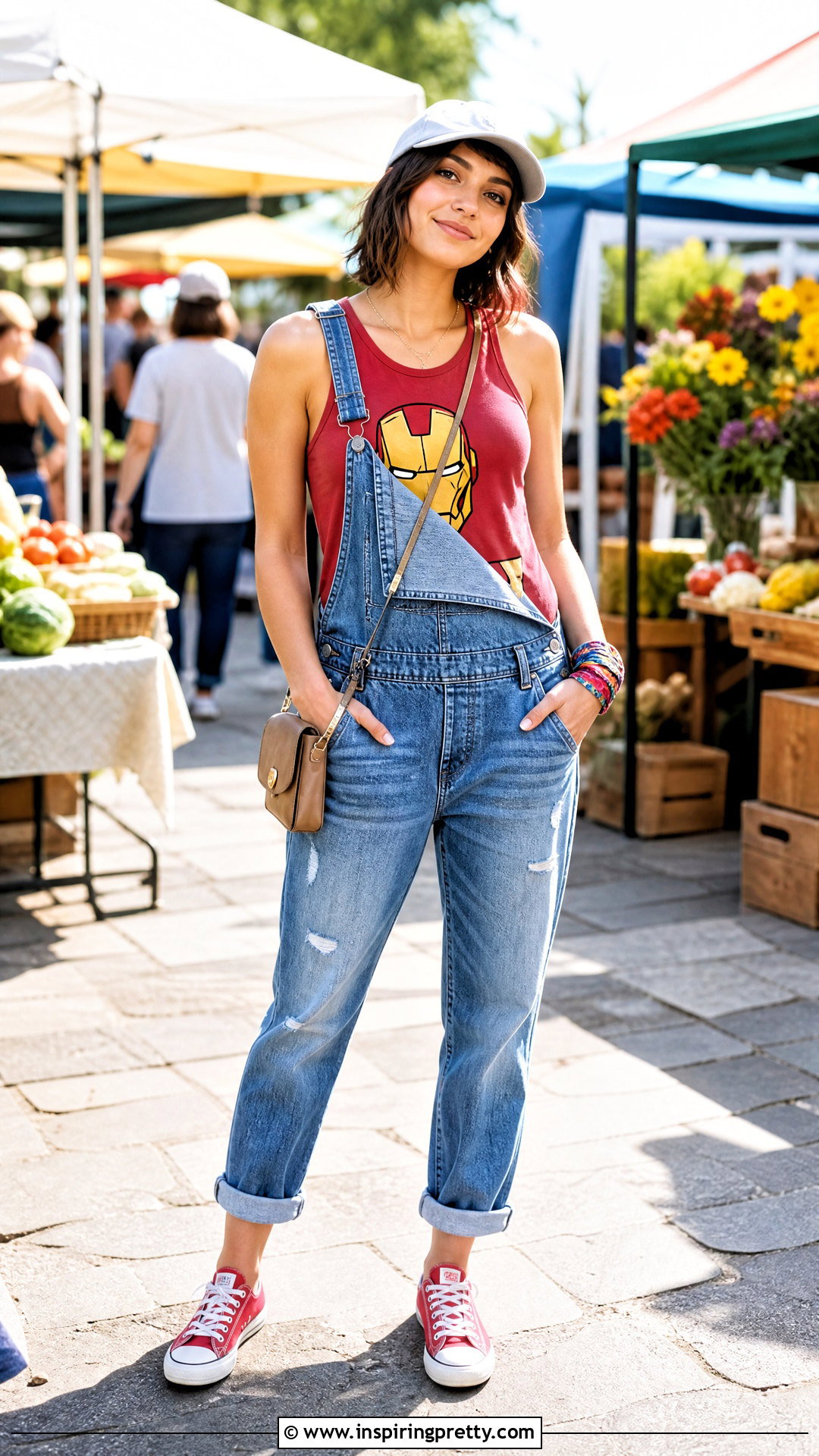Iron Man Tank Top With Denim Overalls - 25 iron man tank top outfit ideas