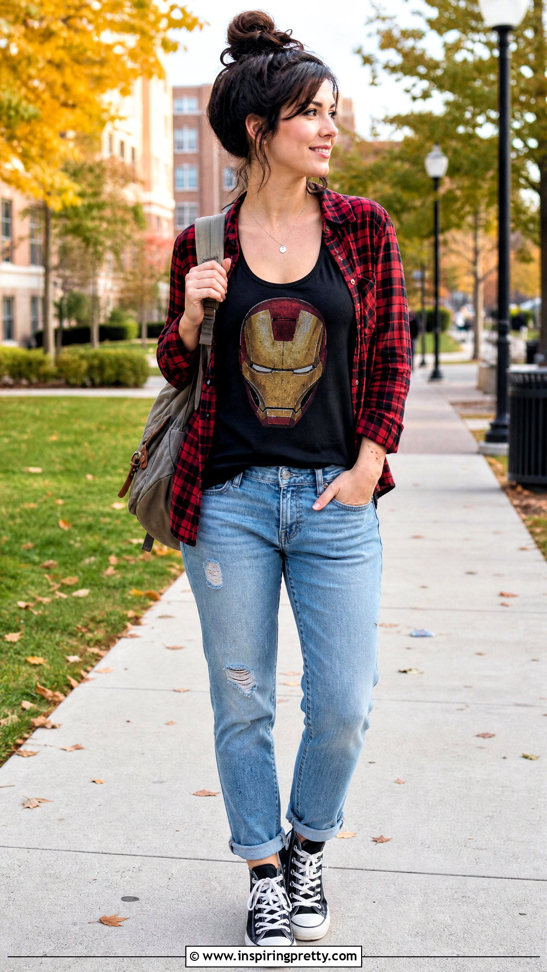 Iron Man Tank Top With Flannel Shirt And Jeans - 25 iron man tank top outfit ideas