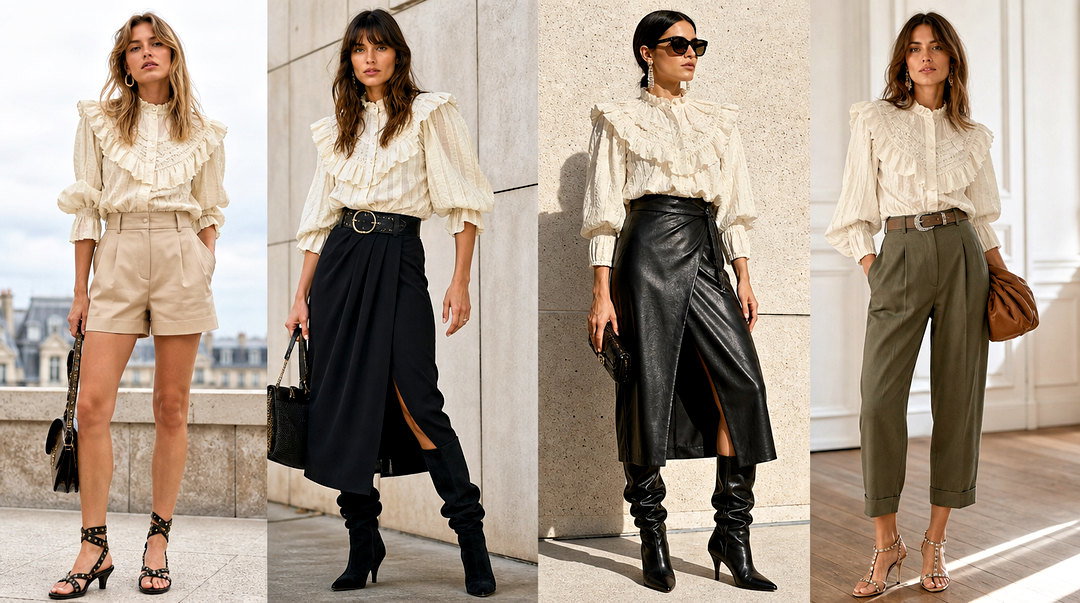 25 Isabel Marant Ruffle Top Outfit Ideas for Chic Party Style
