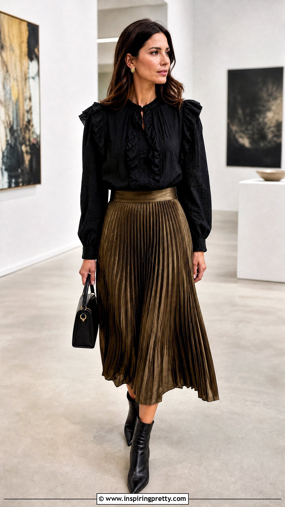 Isabel Marant Ruffle Top With a Pleated Midi Skirt - 25 isabel marant ruffle top outfit ideas