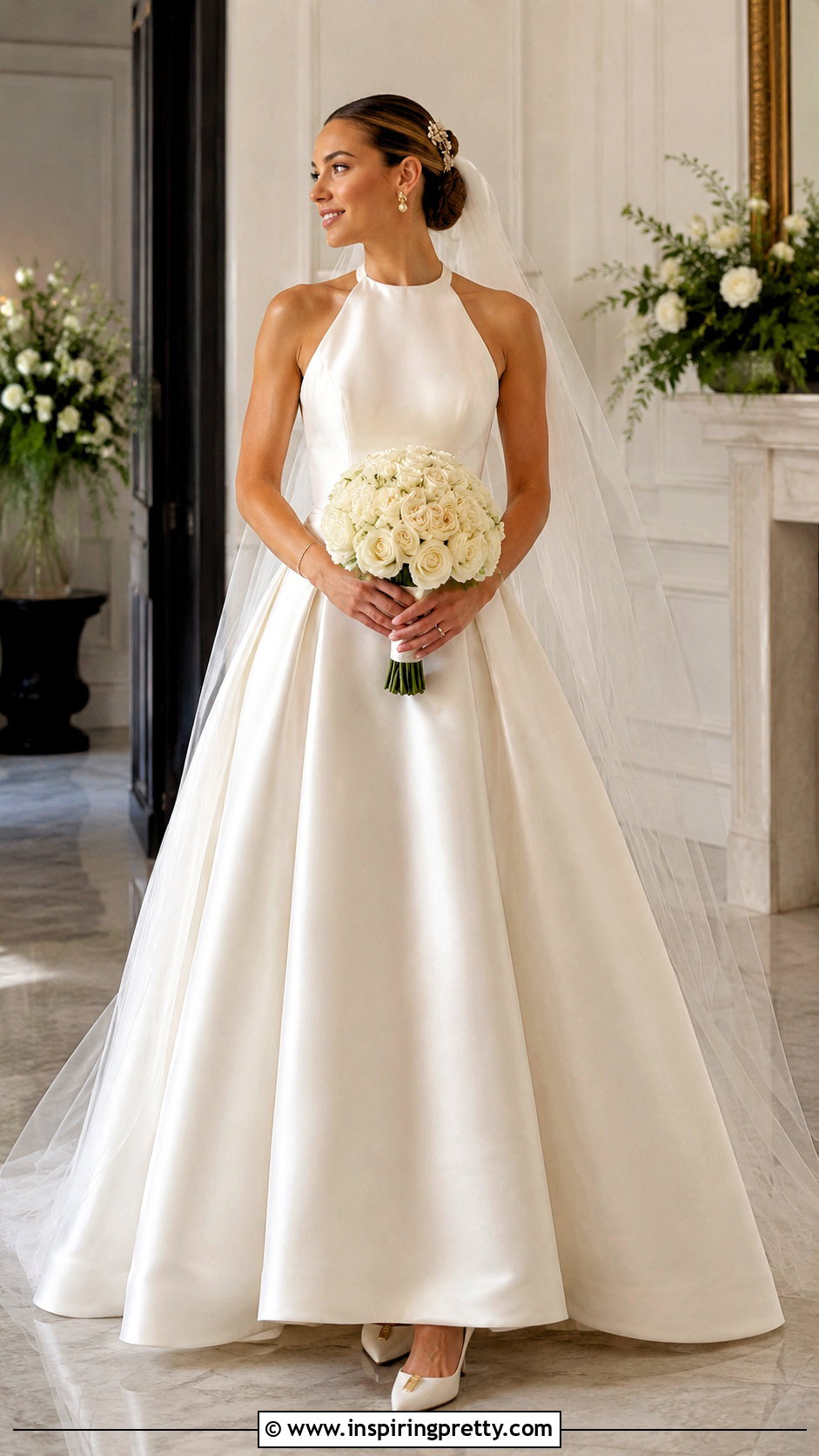 Ivory Halter Ball Gown Wedding Dress With Gold Accessories - 25 Halter Top Ball Gown Wedding Dress outfit ideas