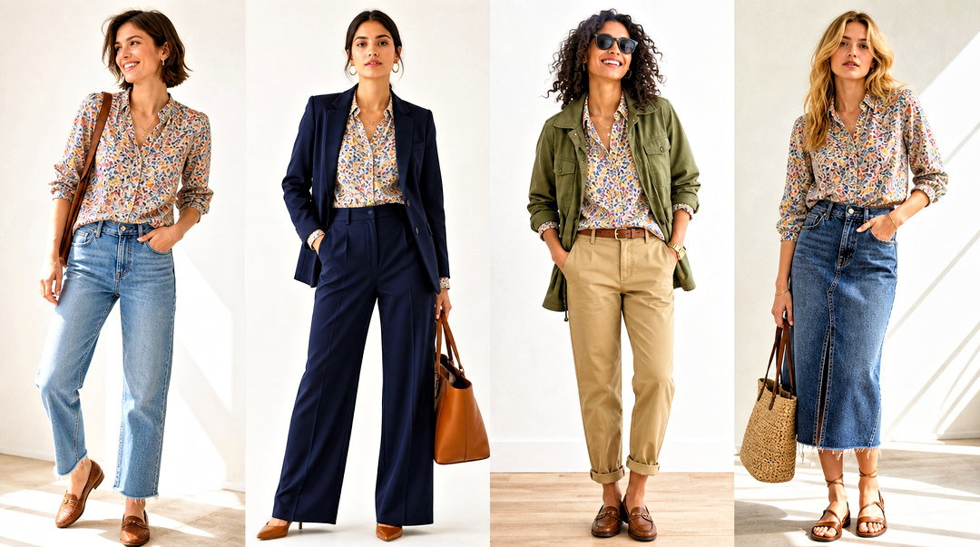 20 J Crew Liberty Print Top Outfit Ideas for Chic Spring Style