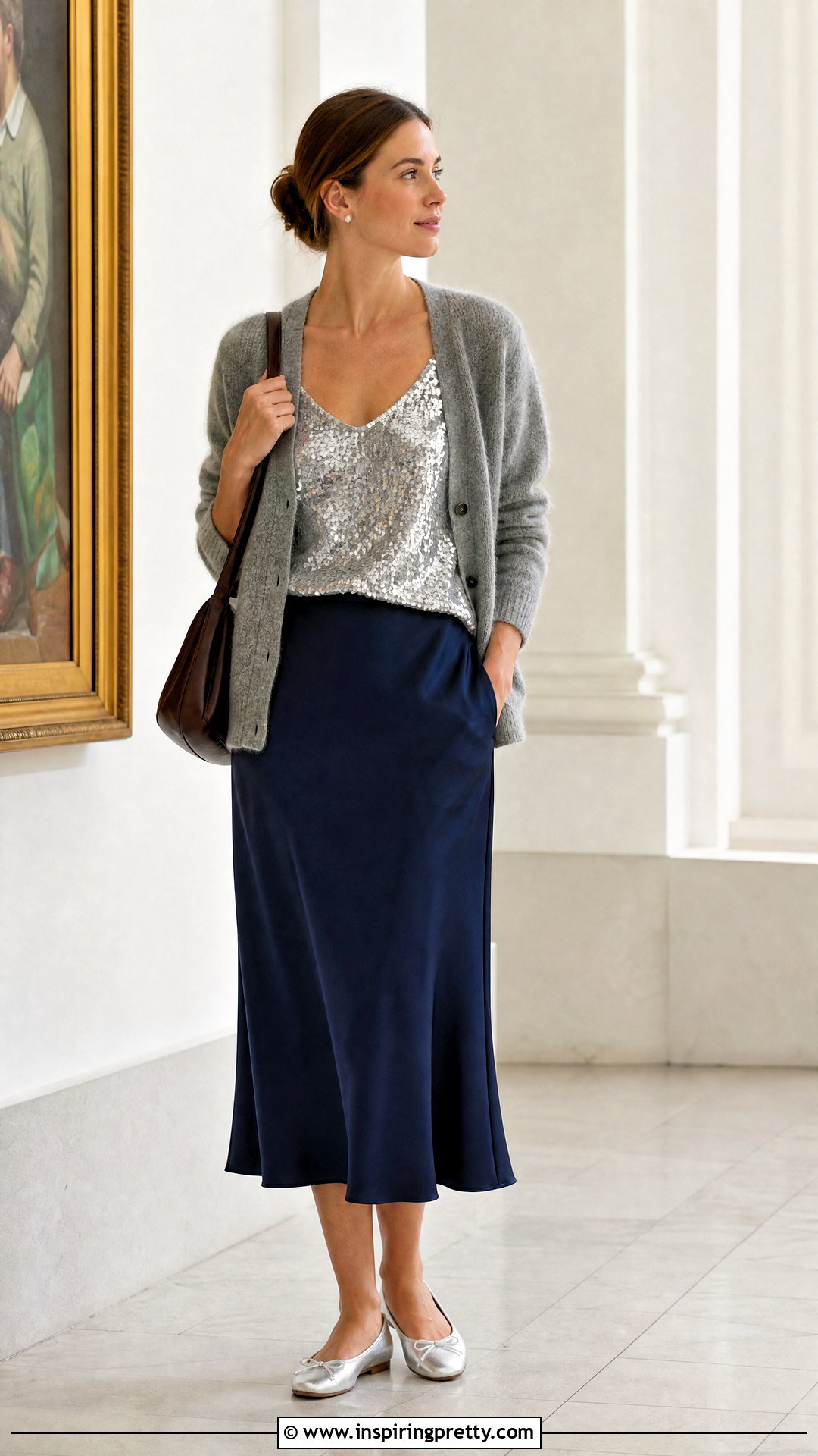 J Crew Sequin Top With Slip Skirt And Cardigan - 20 j crew sequin top outfit ideas
