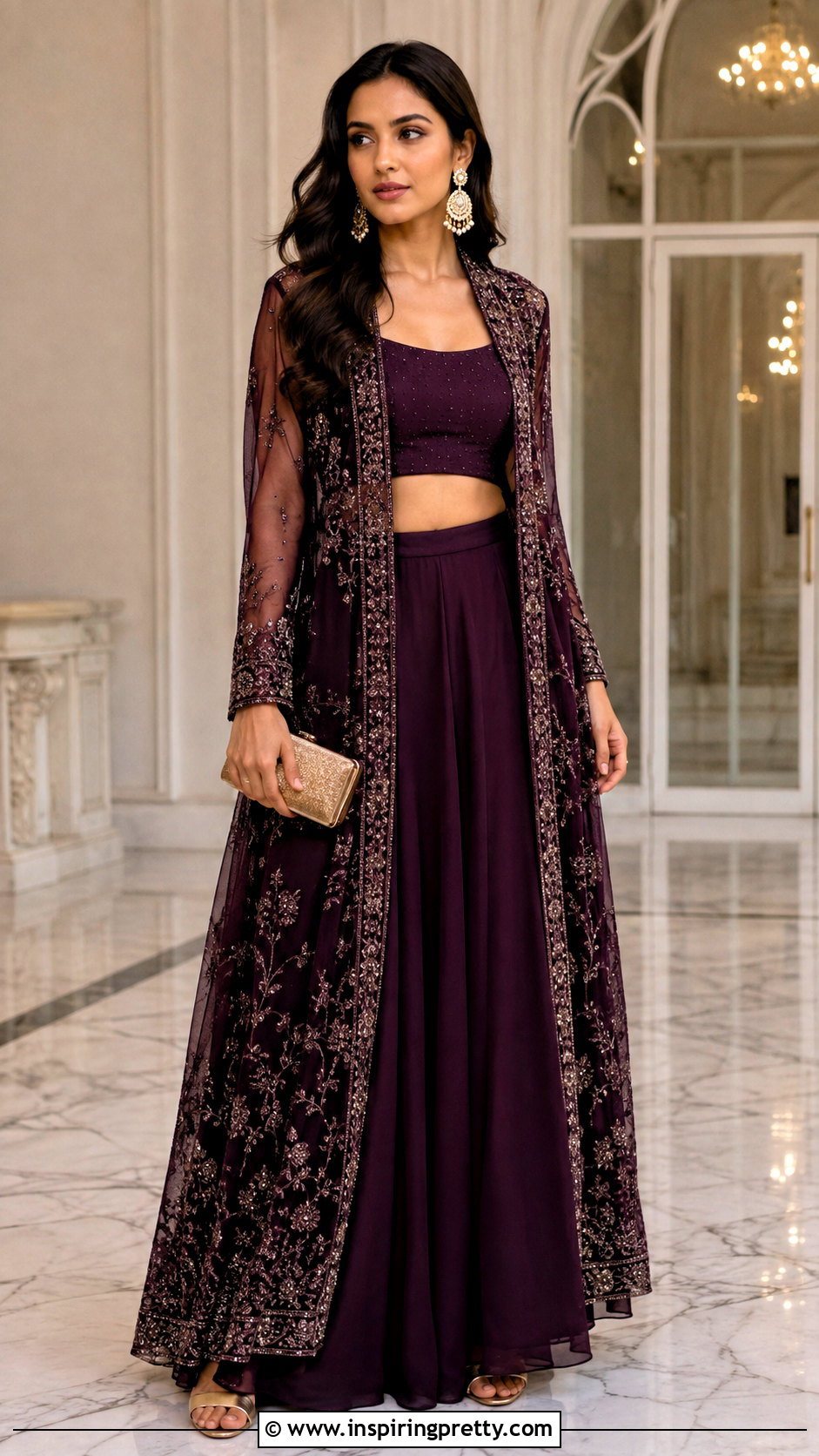 Jacket Crop Top With Lehenga - 50 traditional crop top designs