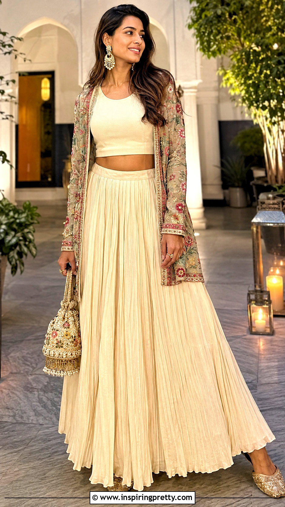 Jacket Crop Top With Pleated Ghagra - 25 ghagra blouse designs crop tops outfit ideas