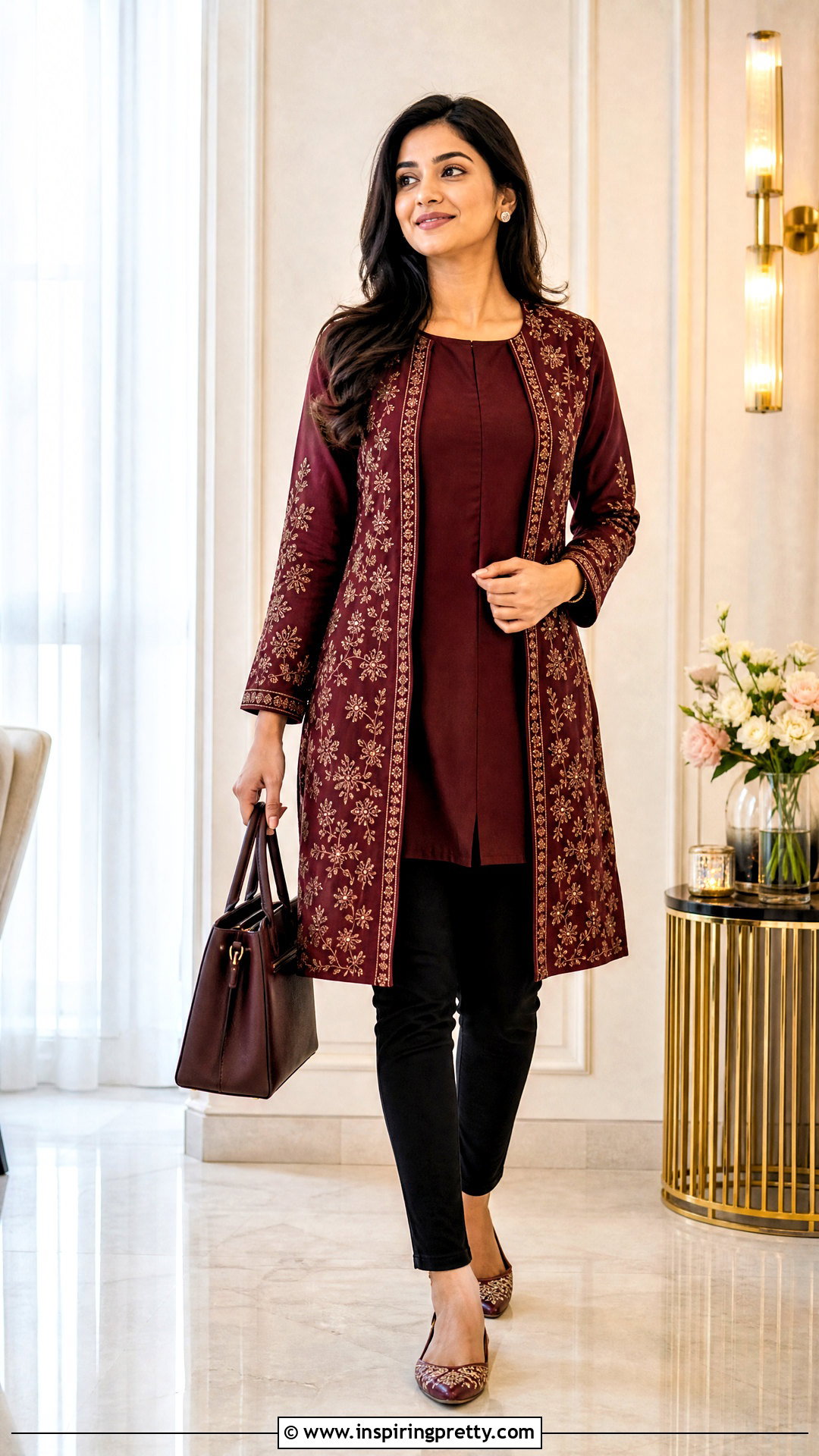 Jacket Style Kurti With Skinny Jeans - 50 jeans tops indian styles