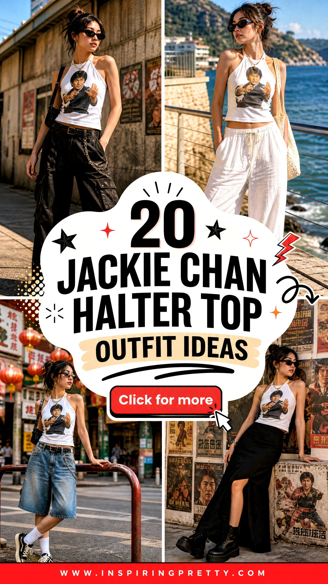 20 Jackie Chan Halter Top Outfit Ideas for Playful Retro Style - 20 Jackie Chan Halter Top Outfit Ideas for Playful Retro Style