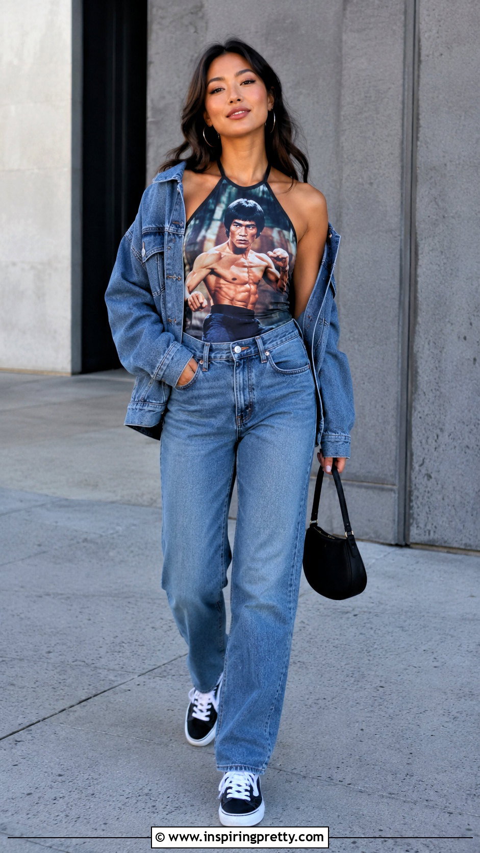 Jackie Chan Halter Top With Matching Denim Set - 20 jackie chan halter top outfit ideas