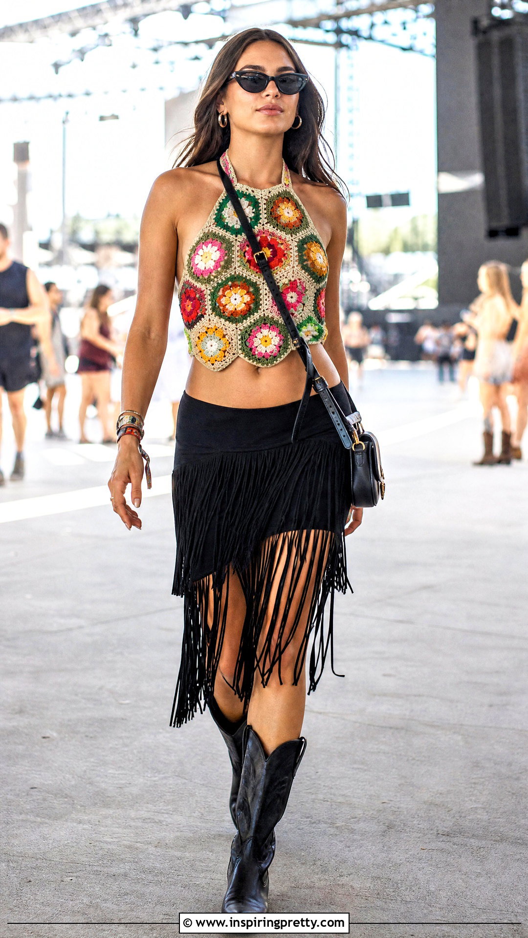 Jaded London Crochet Top With Fringe Skirt And Boots - 25 jaded london crochet top outfit ideas