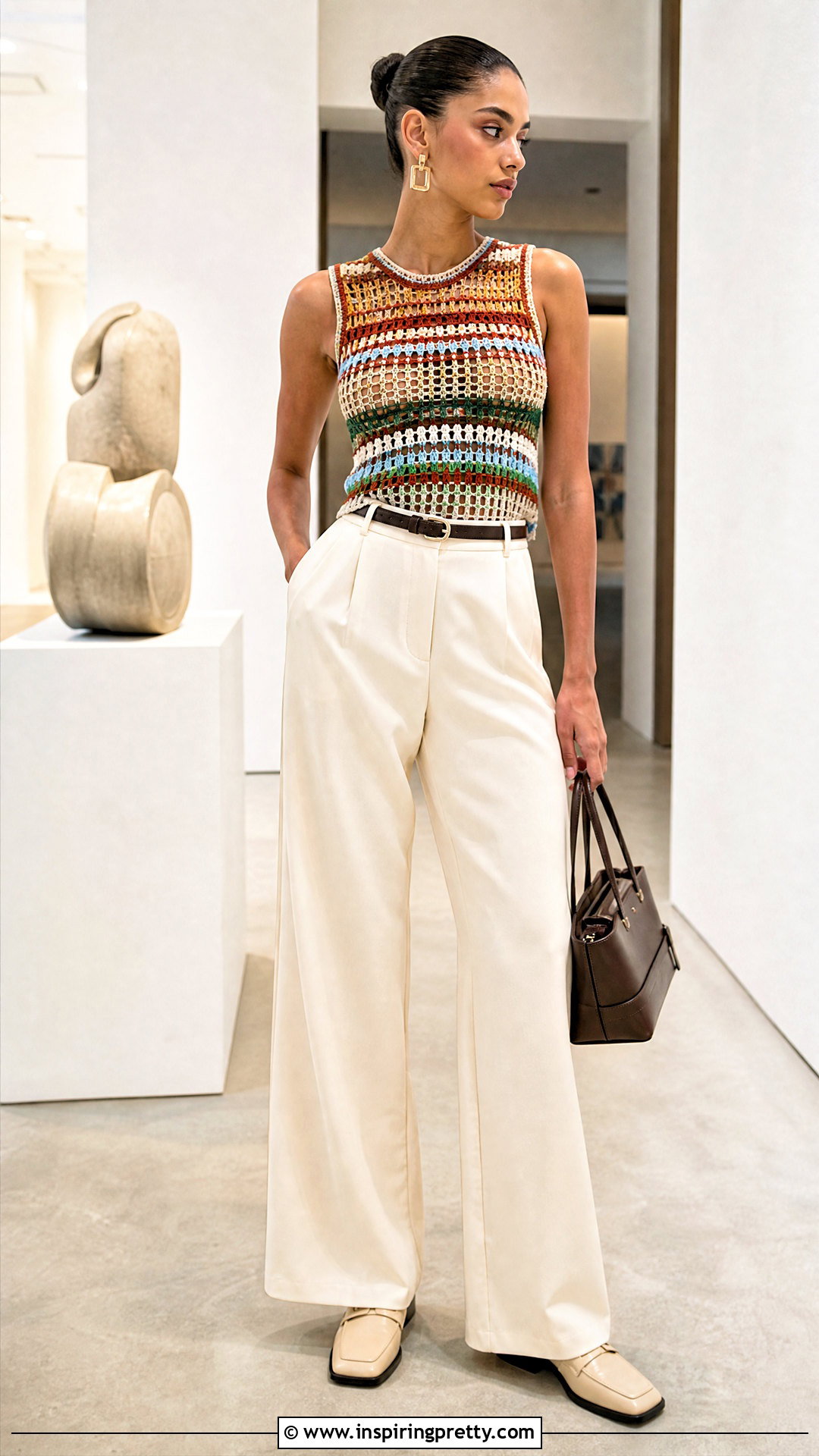 Jaded London Crochet Top With Tailored Trousers - 25 jaded london crochet top outfit ideas