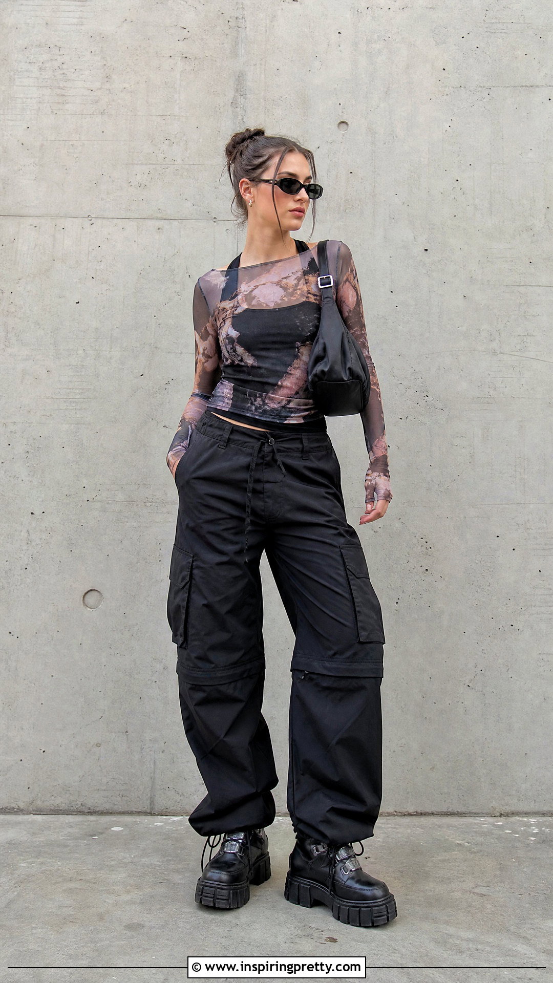 Jaded London Mesh Top With Black Cargo Pants - 25 jaded london mesh top outfit ideas