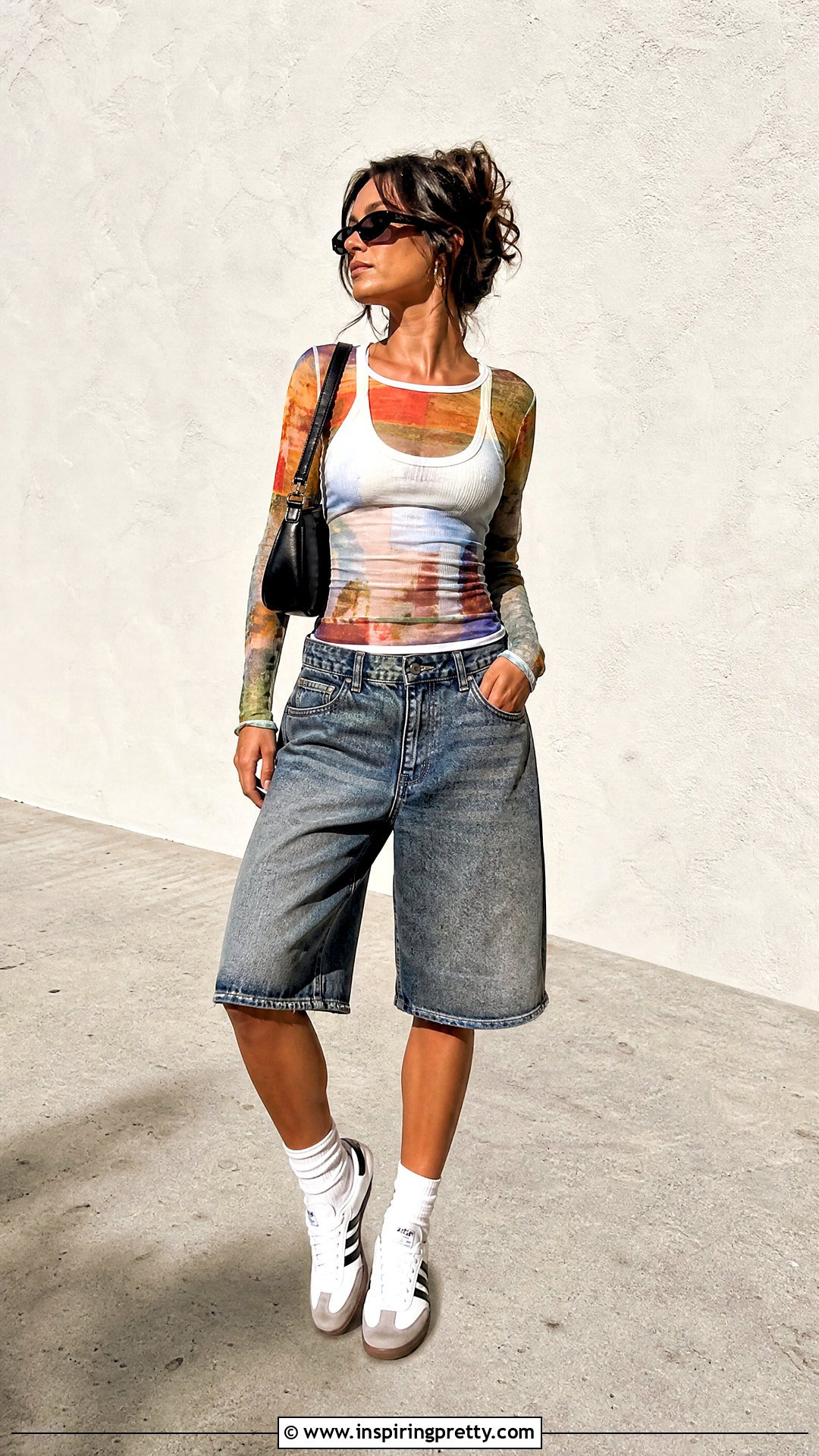 Jaded London Mesh Top With Denim Jorts - 25 jaded london mesh top outfit ideas