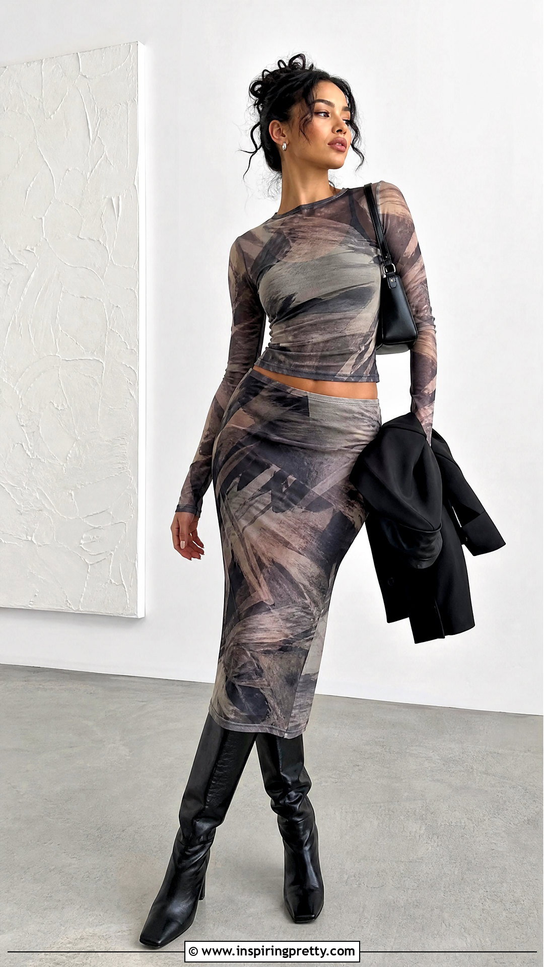 Jaded London Mesh Top With Matching Printed Skirt - 25 jaded london mesh top outfit ideas