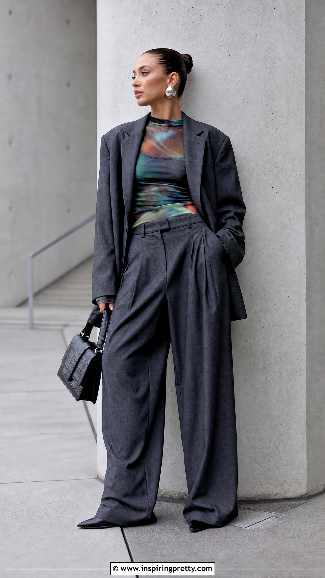 Jaded London Mesh Top With Oversized Suit - 25 jaded london mesh top outfit ideas