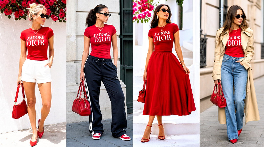 20 Jadore Dior Red Top Outfit Ideas for Striking Date Looks