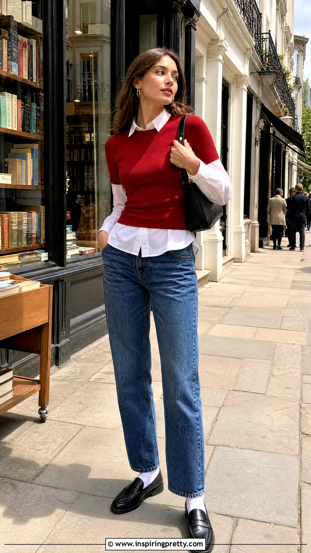 Jadore Dior Red Top Over White Button Down Shirt - 20 jadore dior red top outfit ideas